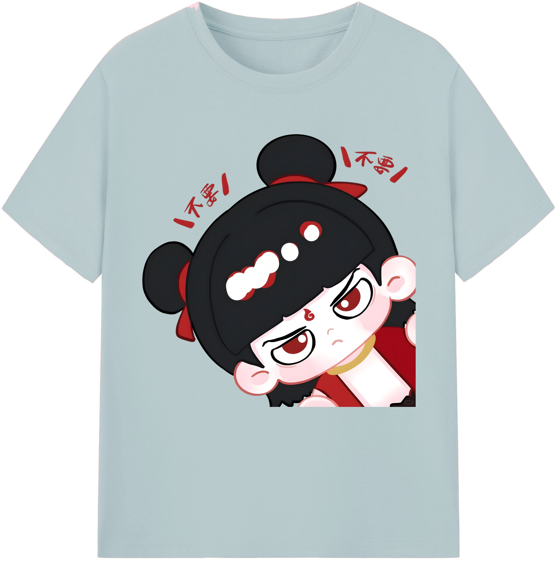 （画像用） Ne Zha 2 ナタ 魔童の大暴れ 綿100％半袖Tシャツ（フロントプリント）